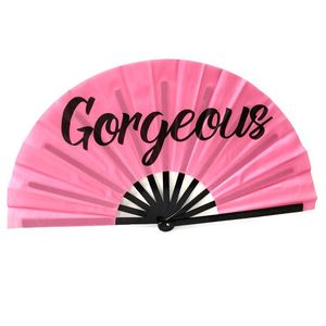 Éventail pliant sportif en tissu de bambou, grand format 33 cm (13 pouces), écologique, peint à la main style féerique espagnol, pour la danse - Product Image 2
