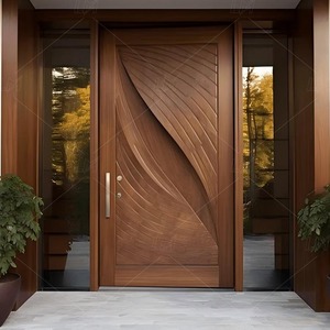 Puerta de Entrada Blindada de Alta Gama <span class=keywords><strong>para</strong></span> Exteriores con Diseño de Madera, Puerta de Entrada Moderna de Acero de Seguridad Antirrobo en Venta - Product Image 6