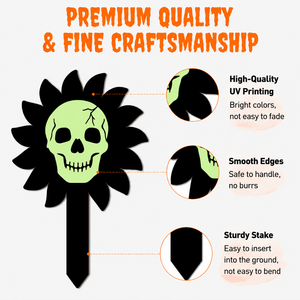 New Halloween Luminous Hollow-Head Skull Yard/<b>Ground</b> <b>Stake</b> Outdoor Lawn Decoration Wooden Craft China - Product Image 3