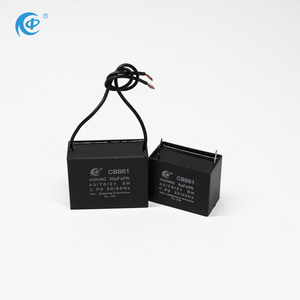 Condensador de ventilador <span class=keywords><strong>Cbb61</strong></span> 2uf <span class=keywords><strong>450vac</strong></span>, <span class=keywords><strong>5uf</strong></span>, condensador de carrera de Motor de CA, película de polipropileno con agujero pasante - Product Image 2