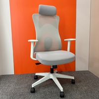 Chaise de bureau moderne en métal, installation simple, blanche, réglable en hauteur, avec roulettes, pour la maison, le bureau, l'hôtel, l'école, le salon, dossier haut