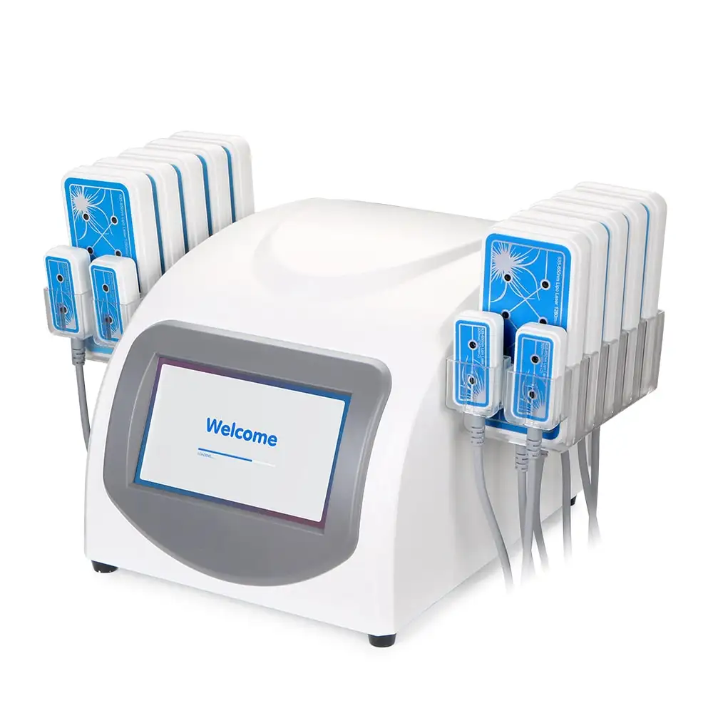 Mesin Kecantikan Lipo Laser LLLT Lipolisis 14 Bantalan Pelangsing Penurun Berat Badan 160Mw 635 Nm-650 NM