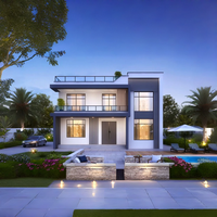 Villa préfabriquée moderne avec terrasse vue mer, assemblage par boulons, pour maison de vacances aux Philippines
