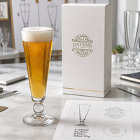 Verre à jus élégant à pied haut, design créatif et original, pour usage commercial, idéal pour l'eau, la bière et le thé aux fruits