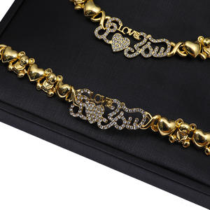 Ours en peluche plaqué or 18K, ensemble de bijoux de haute qualité pour enfants, avec je t'aime, - Product Image 3