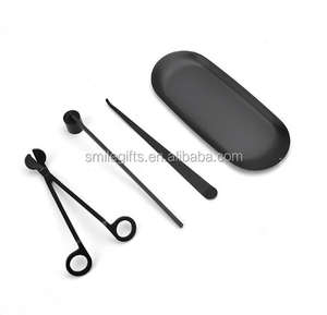 Kit de Lujo para el Cuidado de Velas de 3 Piezas, Recortador de Mecha de Acero Inoxidable, Apagavelas, Kit de Accesorios para Velas en Oro Rosa/Negro para Regalo de <span class=keywords><strong>Marca</strong></span> - Product Image 3