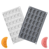 3D Tangerine Slice siliconen mal, sinaasappelsegmenten, fruitfondant, gumpaste, icing mal voor cake, cupcake, sinaasappel fruitmal, siliconen