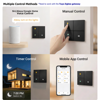 Interrupteur intelligent Tuya 3 voies compatible avec Alexa, Google Home, SmartThings, Zigbee, Home Assistant, UK/EU, pour hôtel et maison