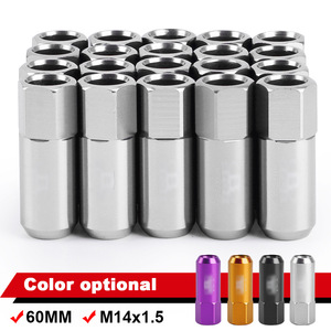 M14x1.50 Aluminum Alloy <b>Wheel</b> Bolts 60mm Purple For Car <b>Replacement</b> - Product Image 5