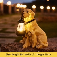 Lampe solaire LED pour animaux avec résine pour chiot Décoration de jardin extérieure étanche Conception pendule IP65