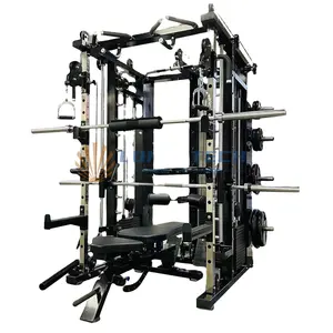 Großhandel New Design Kommerzielle Fitness geräte Squat Rack Power Cage 4 in 1 Multifunktion ale 3D Smith Maschine zum Verkauf
