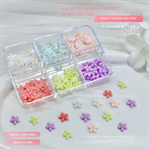 Adornos de Uñas con Flores de Cinco Pétalos Coloridas, Resina Blanca Mixta, Mini Flores Pequeñas, Accesorios para Decoración de Uñas - Product Image 5