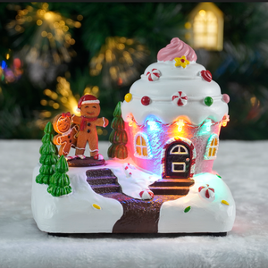 Luz LED Christmas Candy Village House con Turning <span class=keywords><strong>Gingerman</strong></span> - Product Image 1