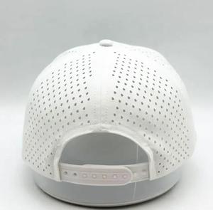 OEM Wholesale Custom 5 Panel Unisex Polyester Baseball Cap Laser Cut Hole High Performance Sport Golf Hats - Product Image 6