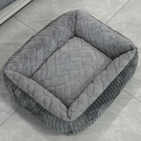 Lit pour chien en forme de rectangle, lavable, pour chiots, avec fond antidérapant, lit apaisant pour chats d'intérieur