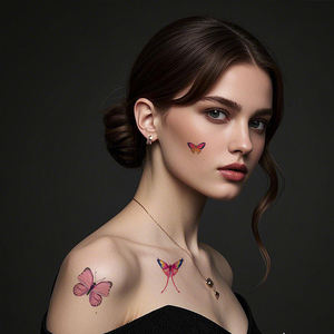 Farfalle simulate di carta bianca per l'applicazione del viso o del corpo adesivi temporanei impermeabili farfalla colorata - Product Image 2