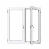 Fenêtre à battant en PVC insonorisée blanche à double vitrage avec moustiquaire pour salle de bain et cuisine
