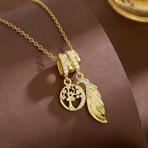 Hot Selling Trendy DIY Brass 18K Gold Plated Star <strong>Owl</strong> Life Tree Cross Flower Zircon Charms Pendant <strong>Necklace</strong> for Women Gift - Product Image 5