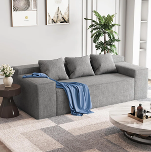 Vente en gros usine : Canapé trois places en tissu et éponge, design moderne, pour salon, appartement, hôtel, configuration en ligne droite - Product Image 2