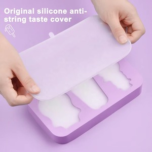 Molde de silicona para helados de dibujos animados, multi-formas, para hacer paletas, con cubiertas y palitos reutilizables, apto para lavavajillas, resistente al calor, para cocina de verano - Product Image 5