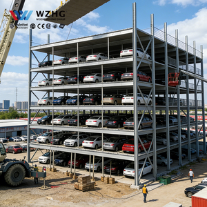<b>LED</b>-Lit Steel Parking Tower Energy-efficient Illuminated car Park Facility With <b>Lighting</b> Safety Enhanced Operating Cost Red - Product Image 3