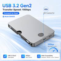 Carcasa Externa de Aluminio para Disco Duro M.2 NVMe con Cifrado de Huellas Dactilares, Carga Rápida PD de 100W, Tipo-C de 10Gbps, 8TB