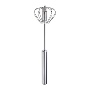 New Style Stainless Steel Semi-automatic Rotating <b>Egg</b> Beater Kitchen Tool Durable <b>Egg</b> Whisk - Product Image 1