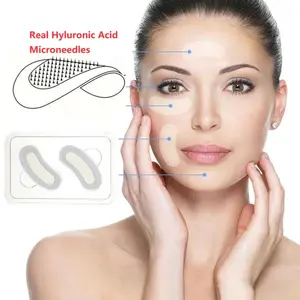 2024 ฉลากส่วนตัวป้องกันริ้วรอย microneedle patch หน้ากากตา HA แผ่นแปะไมโครเข็มละลายแพทช์ตา