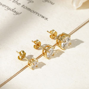 Pendientes de Oro Sólido de 10K, 14K, 18K con Diamantes de Laboratorio de 0.5Ct, 1Ct, 2Ct, Corte Redondo, Verificados por Certificados IGI - Product Image 4