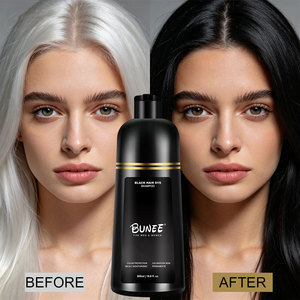 Fórmula de Crema Herbal 100% Natural 4 en 1, <span class=keywords><strong>Champú</strong></span> para el Cabello Semipermanente Negro Marrón Oscuro con Ginseng, Tinte Rápido en 10 Minutos para Reparación - Product Image 2