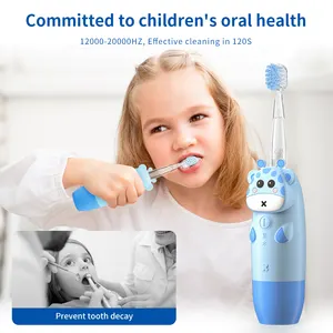 Çocuk diş fırçası karikatür 3 temizleme modları Sonic ağız bakımı elektrikli diş fırçası su geçirmez LED ışık pil diş fırçası çocuklar