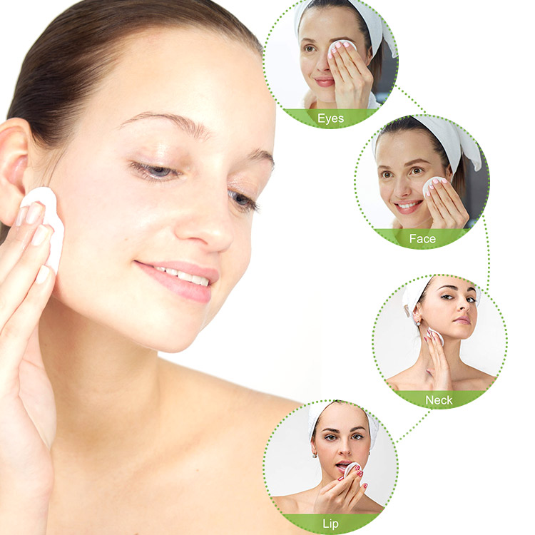 Белые хлопковые круглые моющиеся бамбуковые многоразовые прокладки для снятия макияжа из микрофибры