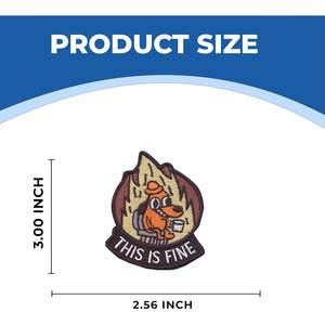 DigitEMB This Is Fine Patch brodé thermocollant en feutre, motif chien en flamme (badge <span class=keywords><strong>meme</strong></span>), pour vestes et sacs à dos, 2,56 x 3 pouces - Product Image 5