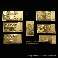 Cartes commémoratives en PVC fournies par le fabricant, impression dorée recto-verso, technique de moulage sous pression, thème monnaie 7 euros, lot de 7