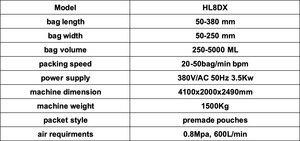 เครื่องบรรจุและปิดผนึกแบบอัตโนมัติ HL8DX 250-5000 กรัม สำหรับบรรจุภัณฑ์แบบตั้งได้ สำหรับซอสพริกในถุงปลอดเชื้อ ความแม่นยำสูง - Product Image 2