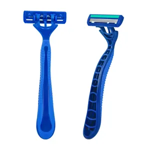 Triple 3 three blade disposable shaving razor with pivoting head high quality stainless steel razor blade for smooth shaving
