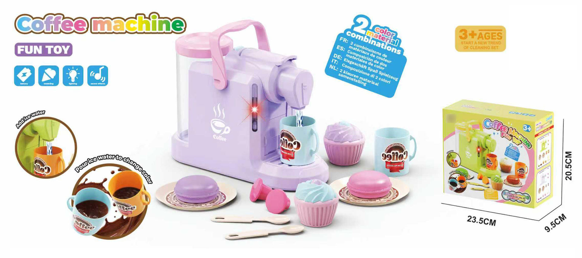 Ensemble machine à café - Changement à froid - Bicolore mélangé
