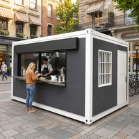 Kiosque commercial préfabriqué à montage rapide, conteneur de 20 pieds pour la vente de nourriture et la restauration