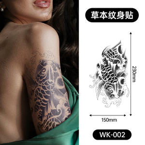 Autocollant de <span class=keywords><strong>tatouage</strong></span> semi-permanent pour <span class=keywords><strong>bras</strong></span> et jambes, éco-responsable, à base de plantes, motif floral, impression par transfert d'eau, logo personnalisable, unisexe - Product Image 4