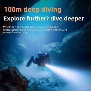 Nouvelle lampe de plongée professionnelle Shenhuo modèle DL01 - LED haute luminosité, étanche IP68, portée de faisceau 200-500m, en aluminium - Product Image 3