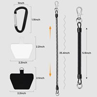Cordon de sécurité rétractable à ressort avec attache pour coques de téléphone, portefeuilles, clés – Sangle de téléphone extensible