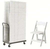 Chaises pliantes empilables portables en résine plastique blanche robuste YJ Furniture pour usage commercial, mariages, appartements et hôpitaux