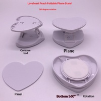 Support de téléphone pliable en forme de cœur avec rotation à 360 degrés, support de bureau flexible et portable, hauteur réglable, vente en gros