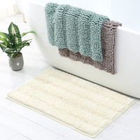 Mix Pile Loop Pile Chenille Bath Rug Absorbent Bathroom Mat Super Thick Carpet Rug Modern Handmade Pet Friendly