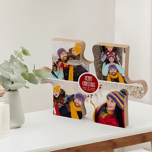 PYD Life Cornice Portafoto in Legno MDF per Decorazione Casa, Puzzle Personalizzabile con <span class=keywords><strong>Foto</strong></span>, Design Personalizzato - Product Image 1