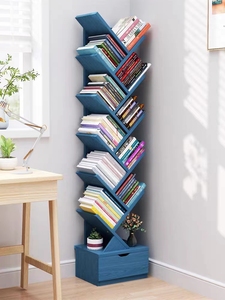 Estantería moderna de madera con rotación redonda Simple, estantería de esquina, 46*46*157 cm de altura, gris, blanco, rosa, azul, amarillo, almacenamiento de libros - Product Image 6