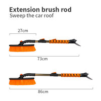 Pelle à neige YIYE multifonctionnelle détachable et portable à long manche télescopique de 71 cm, grattoir à glace, brosse à neige, pour voiture, hiver