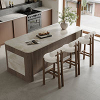 Tabourets de bar en rotin et bois massif de style mid-century, sans accoudoirs, avec repose-pieds en cannage tressé, capacité de charge de 150 kg, usage commercial, pour îlot de cuisine ou bar