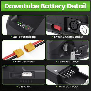 Batterie de vélo électrique en stock dans l'entrepôt européen, batterie de vélo électrique 4 broches, 36V 20Ah 25A BMS, batterie lithium-ion pour vélo électrique - Product Image 2