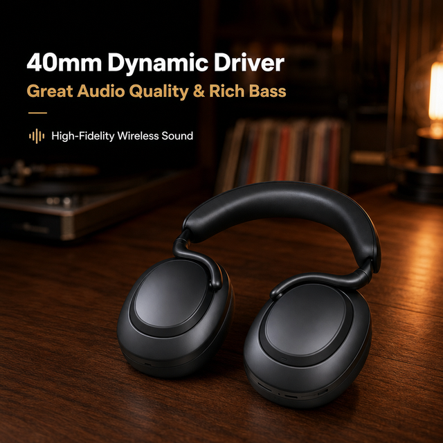 Hot Selling 5.4 JL Chipset Leather Audiophile Travel Wireless Headphones 400mAh Battery and Over 20 Hours Playtime